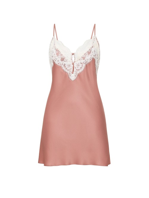 Пеньюар Satin Lace-Trim Short Slip Dress Antique Rose