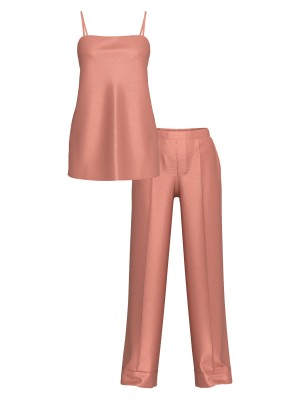 Піжама Luxe Satin Tunic Cami & Pant Set Desert Blush