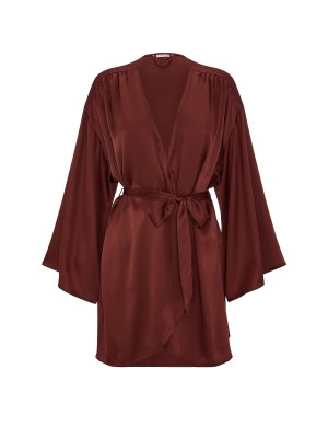 Халат Satin Short Robe Dark Chili