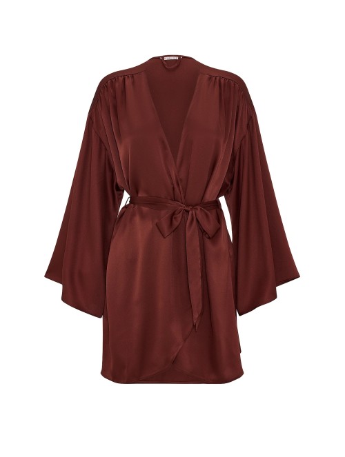 Халат Satin Short Robe Dark Chili
