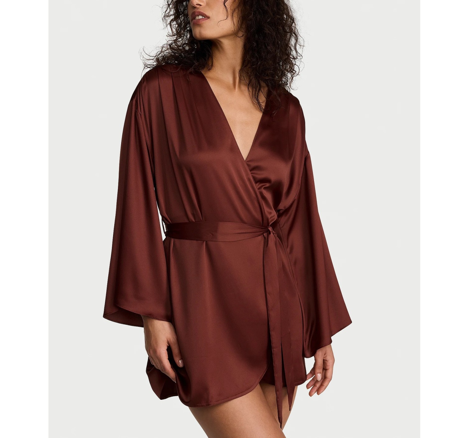 Халат Satin Short Robe Dark Chili
