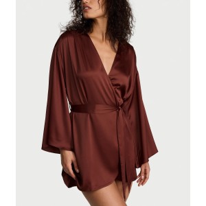 Халат Satin Short Robe Dark Chili