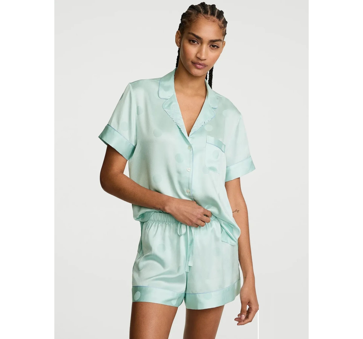 Пижама Signature Satin Short Pajama Set Dot