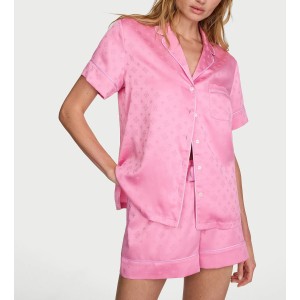 Пижама Signature Satin Short Pajama Set Pink Sugar