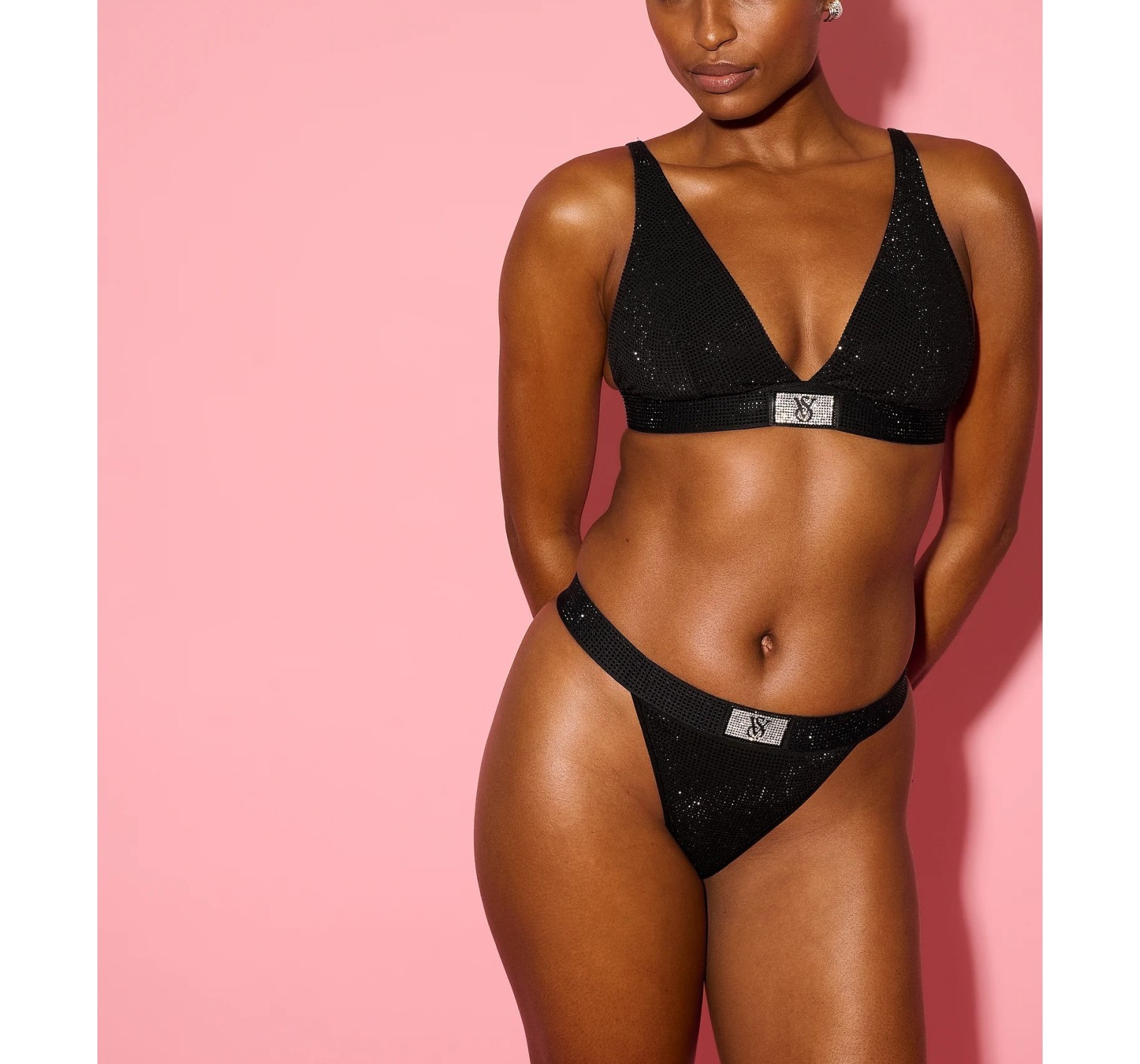 Бюстгальтер-бралет Shine Cotton Wireless Plunge Bralette Black