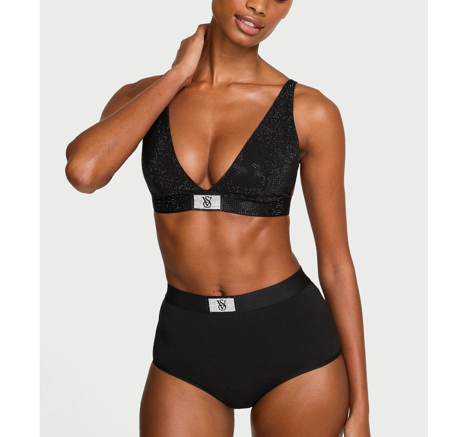 Бюстгальтер-бралет Shine Cotton Wireless Plunge Bralette Black