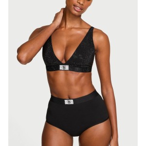 Бюстгальтер-бралет Shine Cotton Wireless Plunge Bralette Black