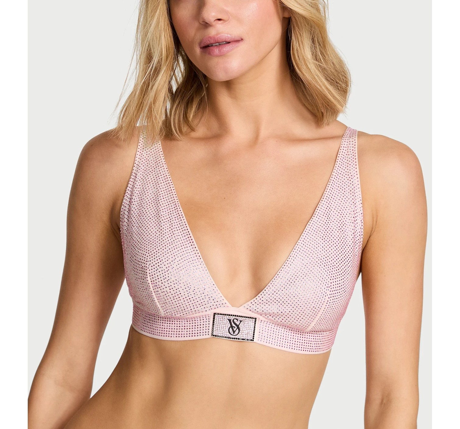 Бюстгальтер-бралет Shine Cotton Wireless Plunge Bralette Angel Pink