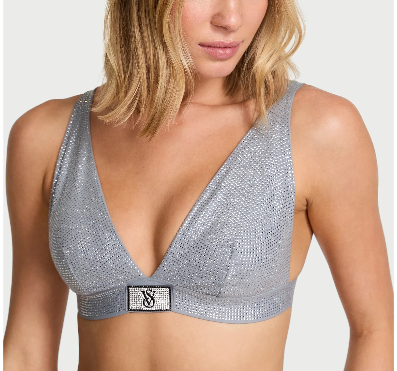 Бюстгальтер-бралет Shine Cotton Wireless Plunge Bralette Darling Grey