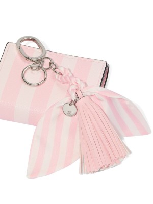 Брелок Tassel Bag Charm Keyring Pink Iconic Stripe