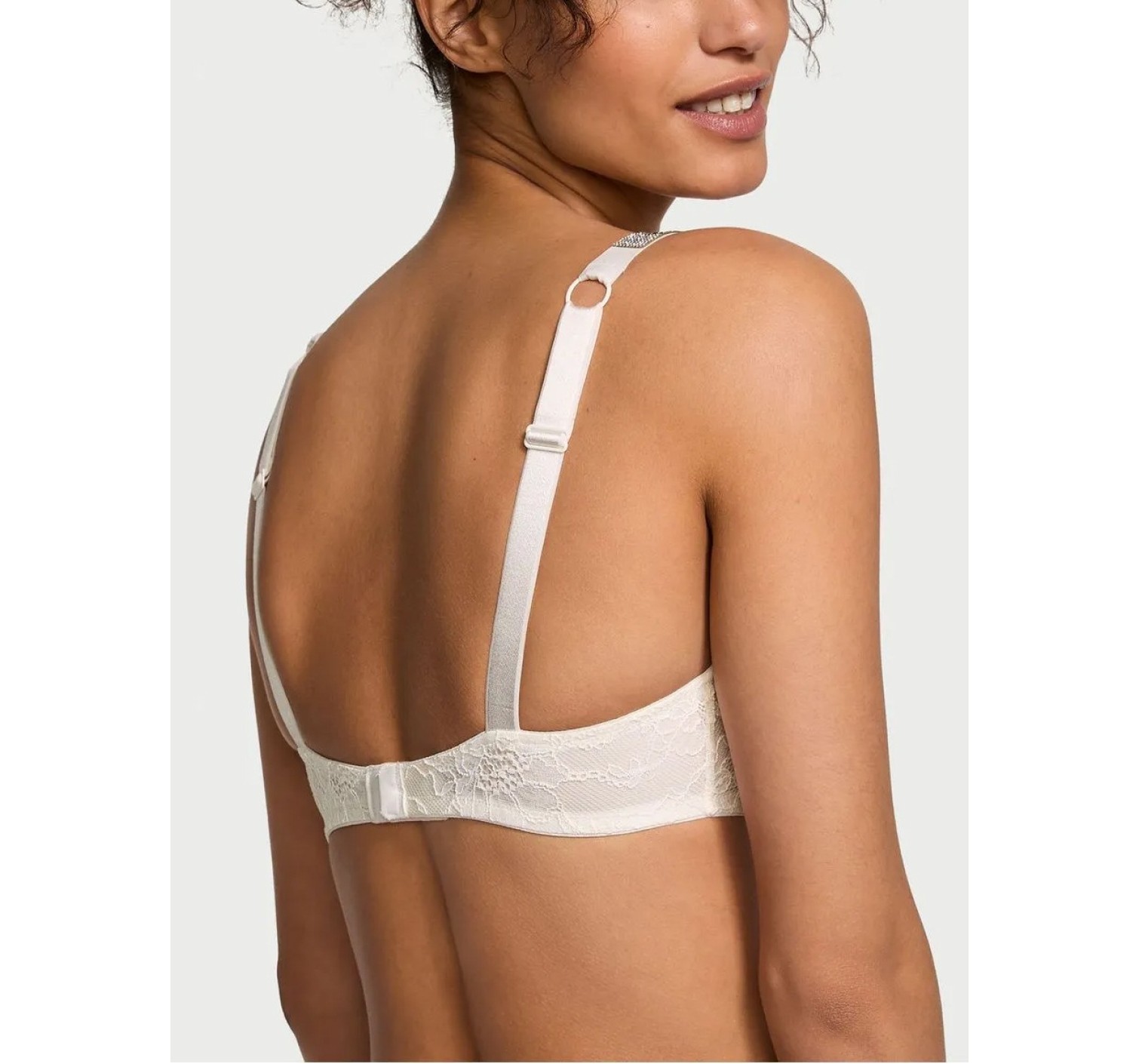 Бюстгальтер-топ Shine Strap Lace Bralette Coconut White Set