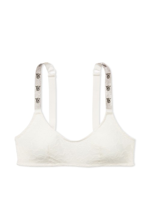 Бюстгальтер-топ Shine Strap Lace Bralette Coconut White Set
