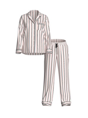Пижама Signature Satin Long Pajama Set Angel Pink Stripes