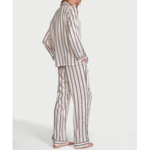 Пижама Signature Satin Long Pajama Set Angel Pink Stripes