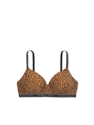 Бюстгальтер Cotton Logo Lightly Lined Wireless Bra Leopard