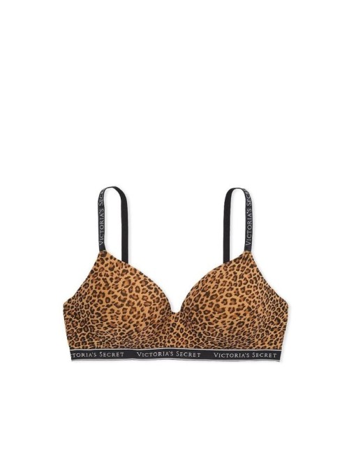 Бюстгальтер Cotton Logo Lightly Lined Wireless Bra Leopard
