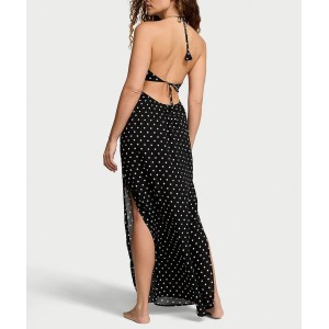 Платье Beachwear Halter Maxi Dress Black Dot