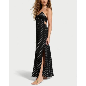 Платье Beachwear Halter Maxi Dress Black Dot