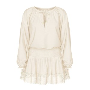 Платье Beachwear Linen Lace-Trim Dress Candlelight