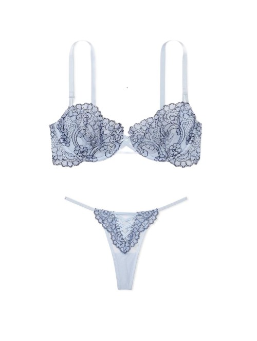 Комплект білизни Unlined Balcony Boho Floral Set Blue Faded Denim 