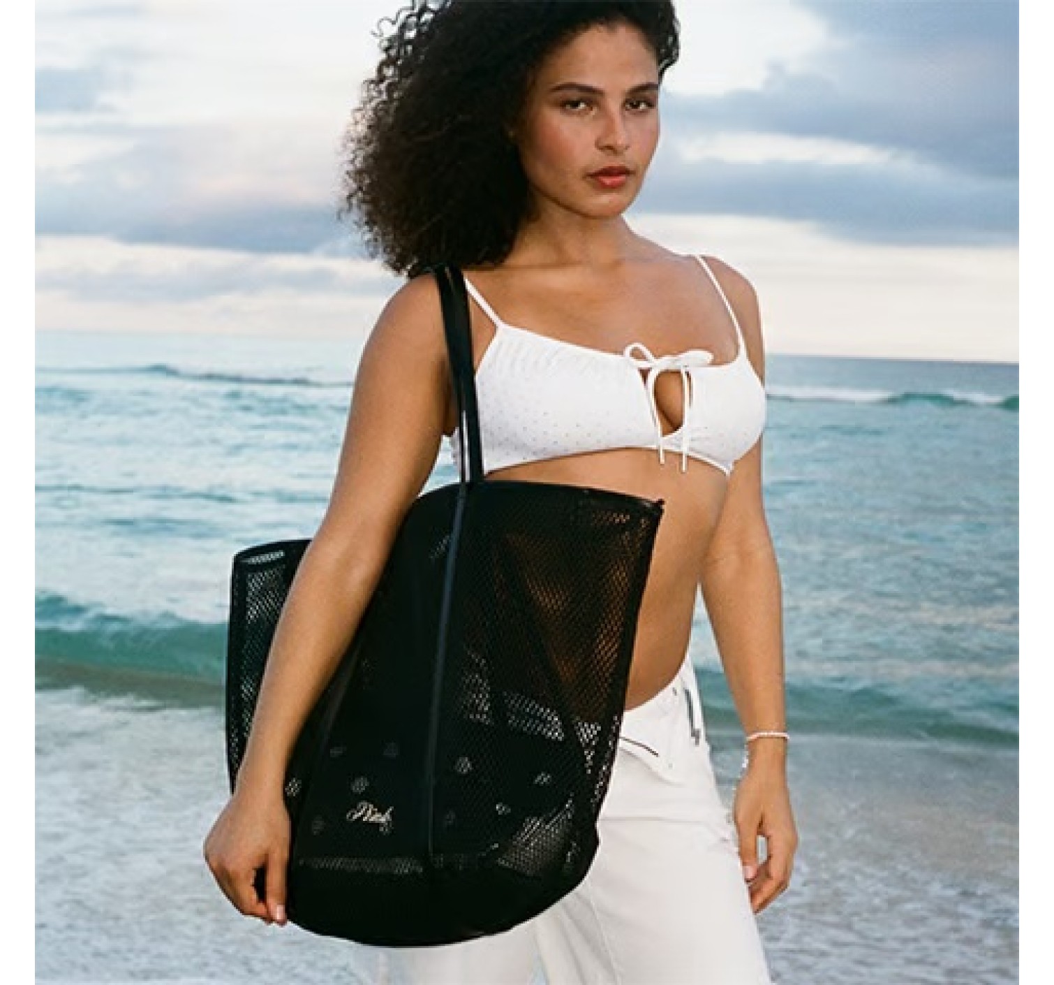 Сумка Mesh Tote Pouch Set Black Dot