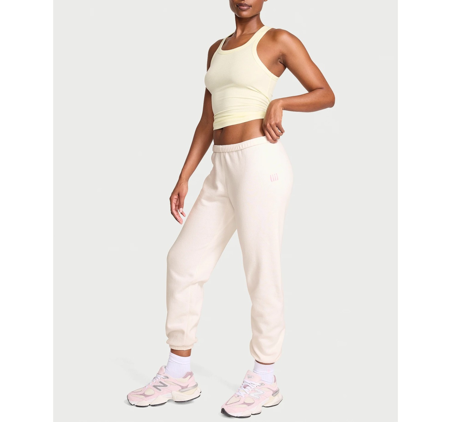 Спортивный костюм Vintage Fleece Popover Slit Hoodie Jogger Coconut White
