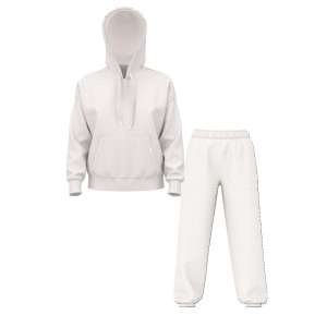 Спортивный костюм Vintage Fleece Popover Slit Hoodie Jogger Coconut White