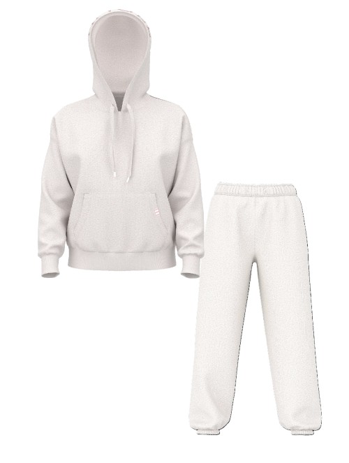 Спортивний костюм Vintage Fleece Popover Slit Hoodie Jogger Coconut White