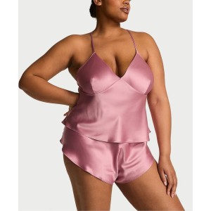 Пижама Satin Open-Back Cami & Shorts Set Dusk Mauve Pink