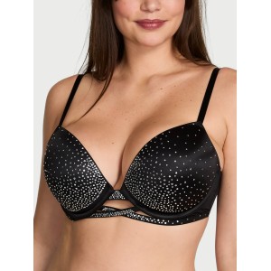 Комплект Sparkle Crystal Shine Cradle Push-Up Thong Set Black