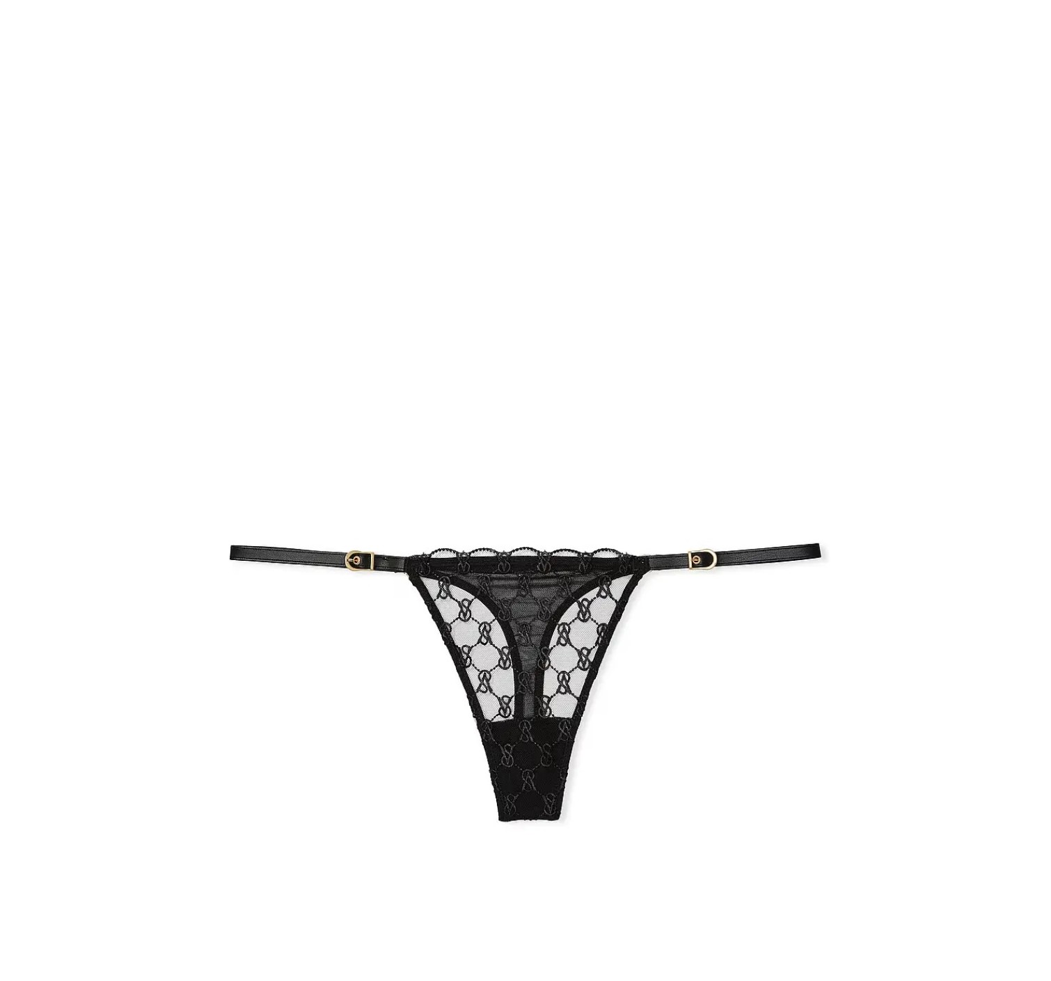 Набор трусики+чулки Logo Embroidery Thong Panty Black Set