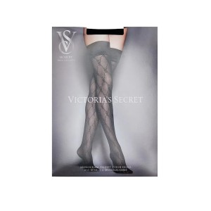 Набор трусики+чулки Logo Embroidery Thong Panty Black Set
