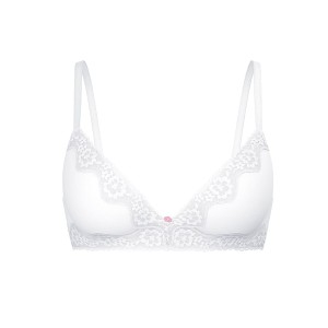 Бюстгальтер Cotton Shadow Stripe Lightly Lined Wireless Bra White