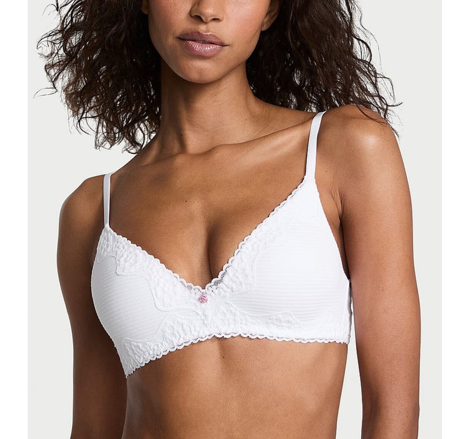 Бюстгальтер Cotton Shadow Stripe Lightly Lined Wireless Bra White