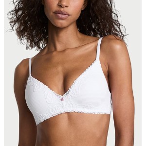 Бюстгальтер Cotton Shadow Stripe Lightly Lined Wireless Bra White