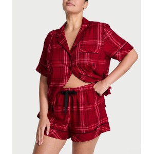 Піжама Flannel Short Pajama Set Rose Garden Plaid