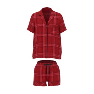 Піжама Flannel Short Pajama Set Rose Garden Plaid