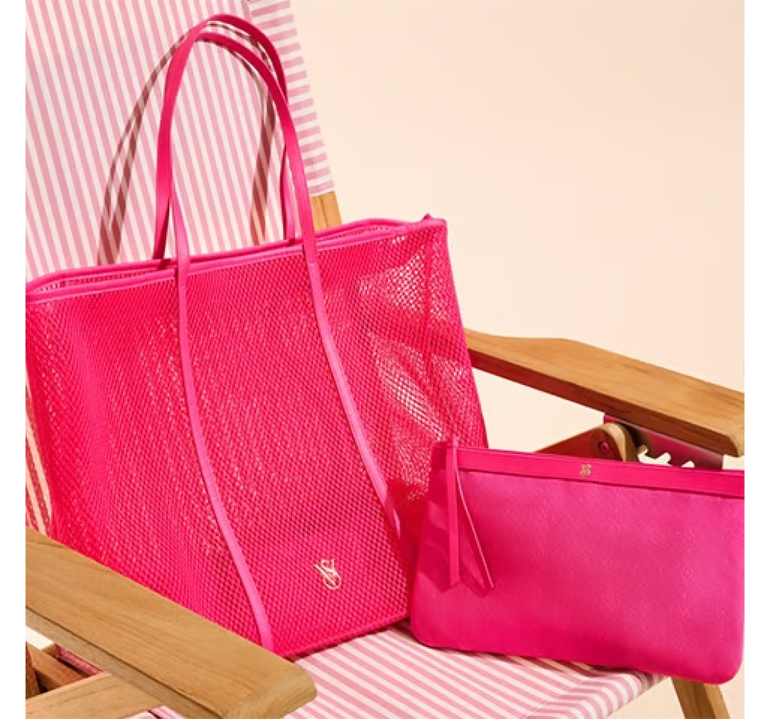 Сумка Mesh Tote Pouch Set Pink