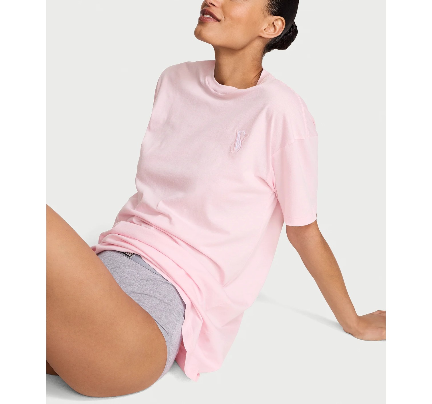 Пижама Cotton Oversize Sleep Tee Bermuda Pink