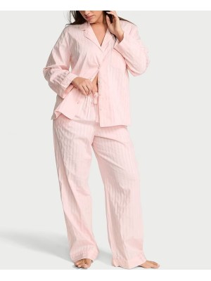 Пижама Shadow Stripe Heritage Cotton Long PJ Set Pretty Blossom Pink