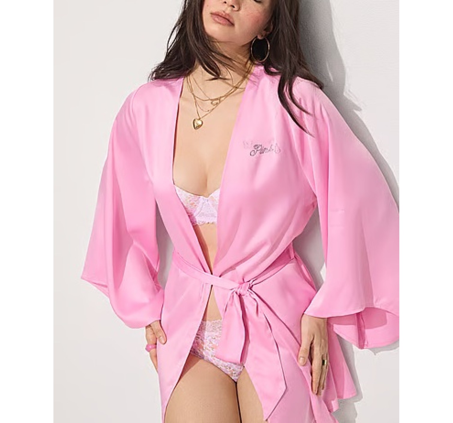 Халат GRWPINK Satin Robe Pink Lollipop