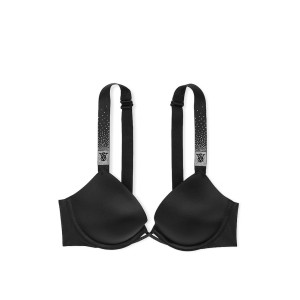 Комплект Push Up Scattered Shine Strap Bra Thong Set Black
