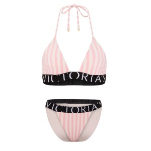 Купальник Exploded Logo Triangle Bikini Top Bottom Iconic Pink Stripes