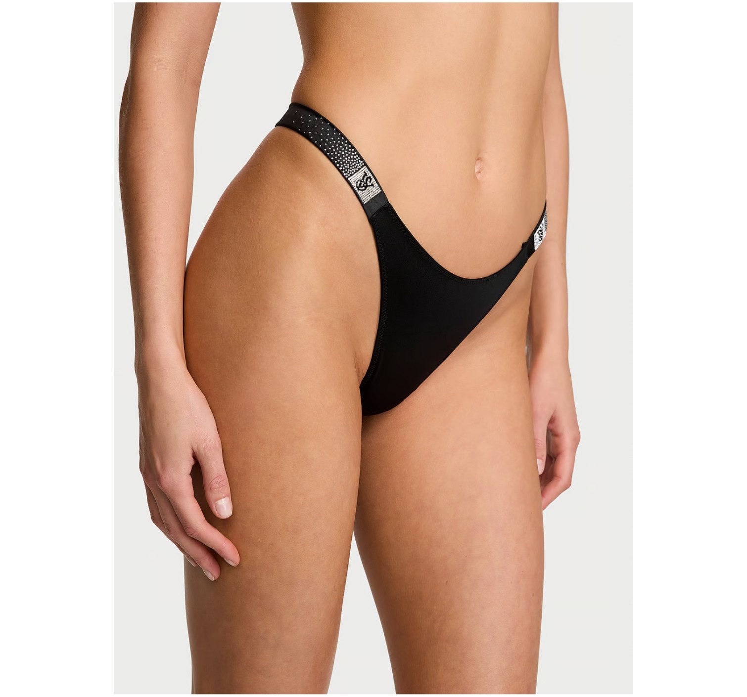Комплект Push Up Scattered Shine Strap Bra Thong Set Black