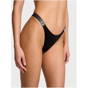 Комплект Push Up Scattered Shine Strap Bra Thong Set Black