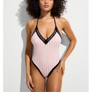 Слитный купальник Iconic Logo Plunge One-Piece Swimsuit