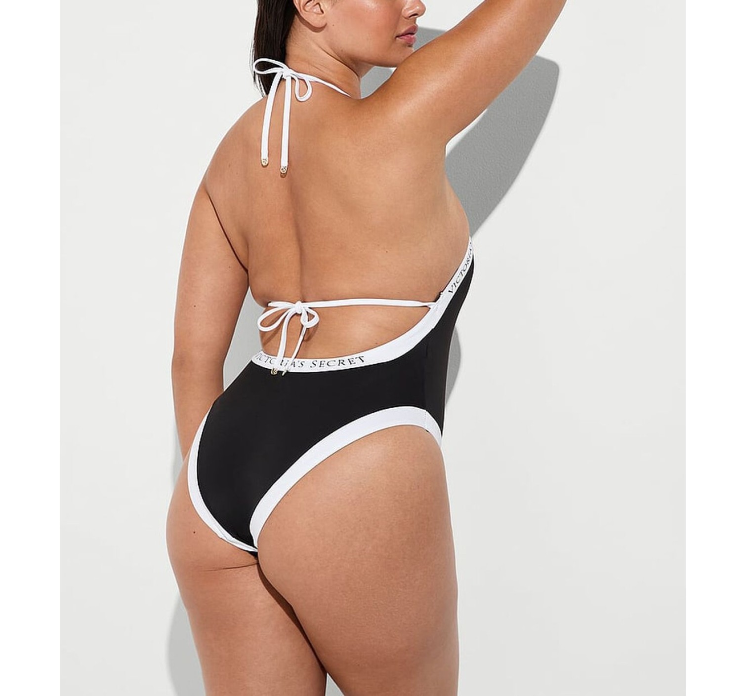 Сплошной купальник Iconic Logo Plunge One-Piece Swimsuit Black