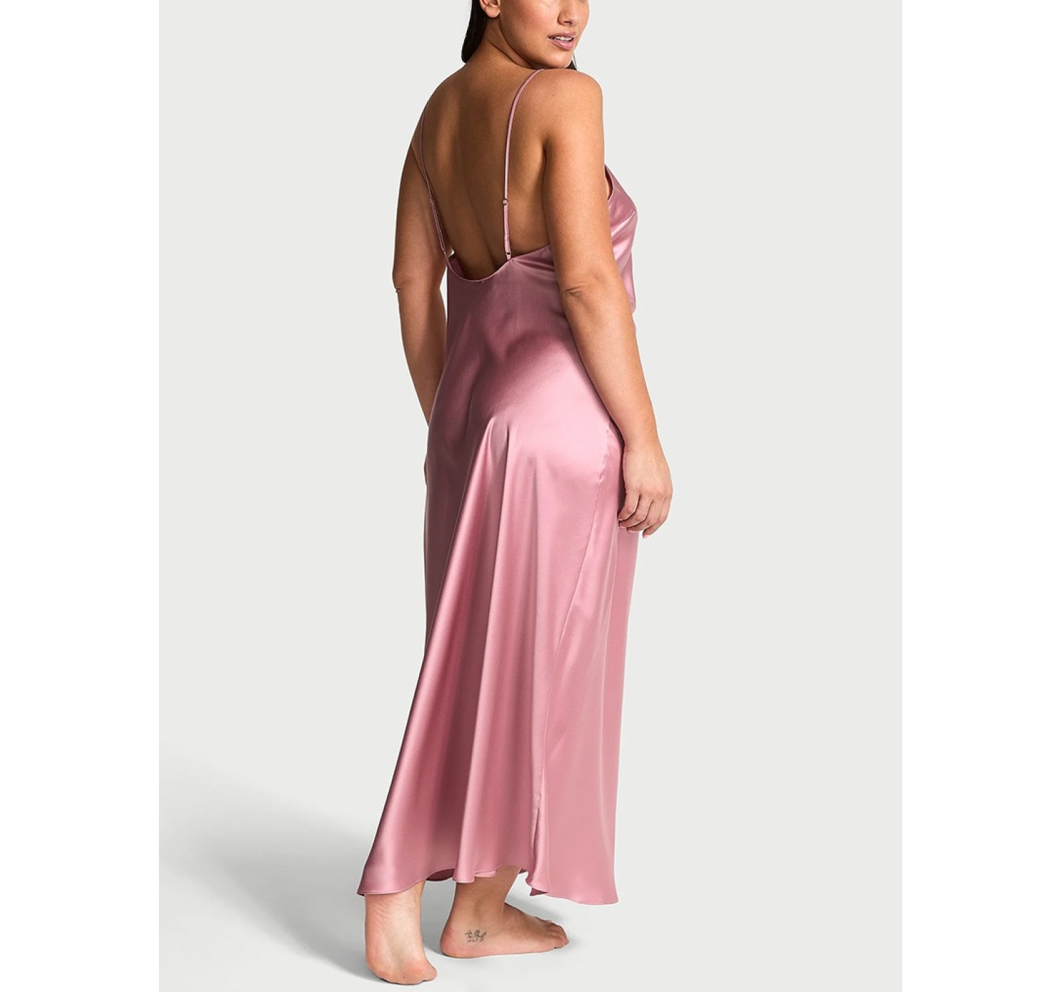 Пеньюар Midi Satin Open Back Slip Pink Dusk Mauve