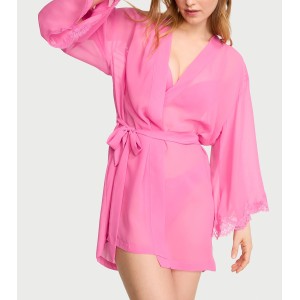 Шифоновий халат Chiffon & Lace Short Robe Rose Garden