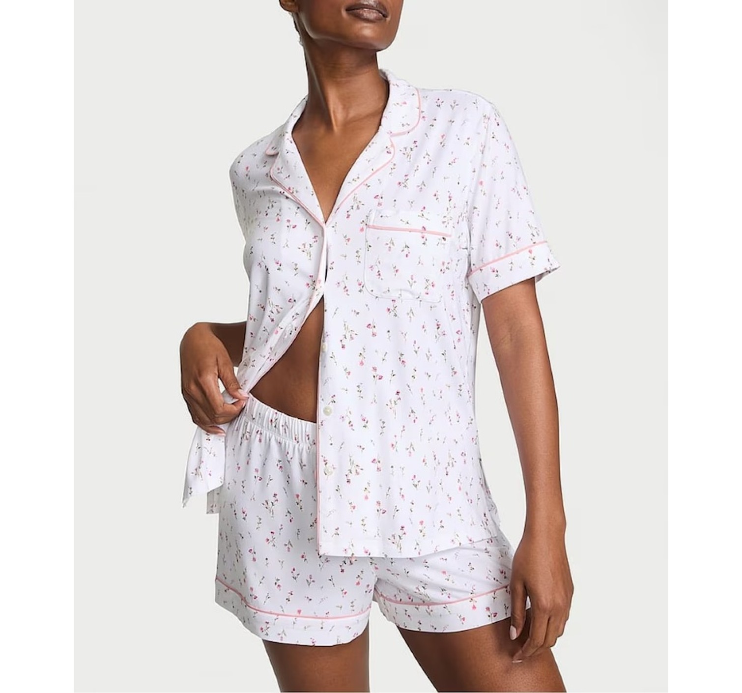 Пижама Modal Short Pyjamas Set White & Pink Ditsy Floral